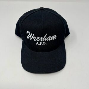 WREXHAM AFC Club Crest "Script" Flat Peak Black Snapback Hat